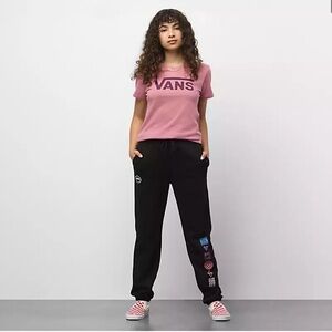 NEW Vans Women's Black Circular Sweatpants (VN0A5LIDBLK) Black Joggers Sizes XS
